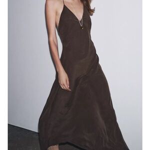 Zara Chocolate Brown Midi Dress